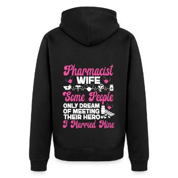 Pharmacy Tech Technician - Unisex Premium Organic Zip Hoodie - black - Back - Nico (187cm)