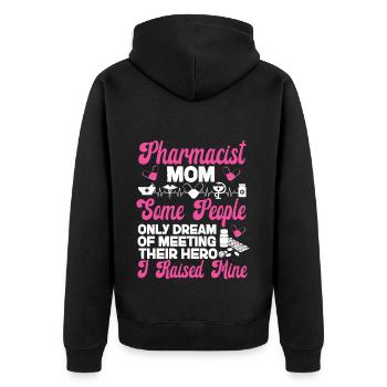 Pharmacy Tech Technician - Unisex Premium Organic Zip Hoodie - black - Back - Nico (187cm)