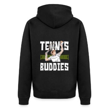 Tennis Player Tennis Buddies Artwork - Unisex Premium Organic Zip Hoodie - black - Back - Nico (187cm)