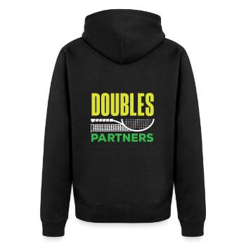 Joueur de tennis Doubles partenaire Design - Veste à capuche bio Premium Unisexe - noir - Dos - Nico (187cm)