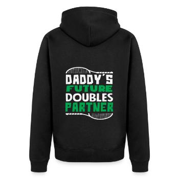 Le futur partenaire de double du joueur de tennis papa - Veste à capuche bio Premium Unisexe - noir - Dos - Nico (187cm)