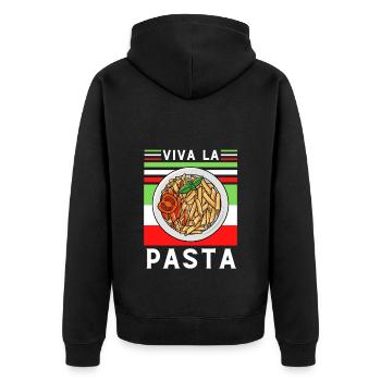 Vives les Pâtes Italiennes - Veste à capuche bio Premium Unisexe - noir - Dos - Nico (187cm)