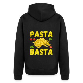 PASTA BASTA pates spaghetti - Veste à capuche bio Premium Unisexe - noir - Dos - Nico (187cm)