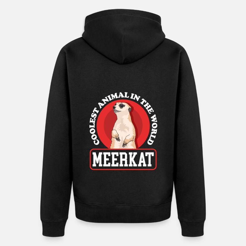Erdmännchen lustige Erdmännchen Geschenke - Unisex Premium Bio Zip Hoodie - Schwarz