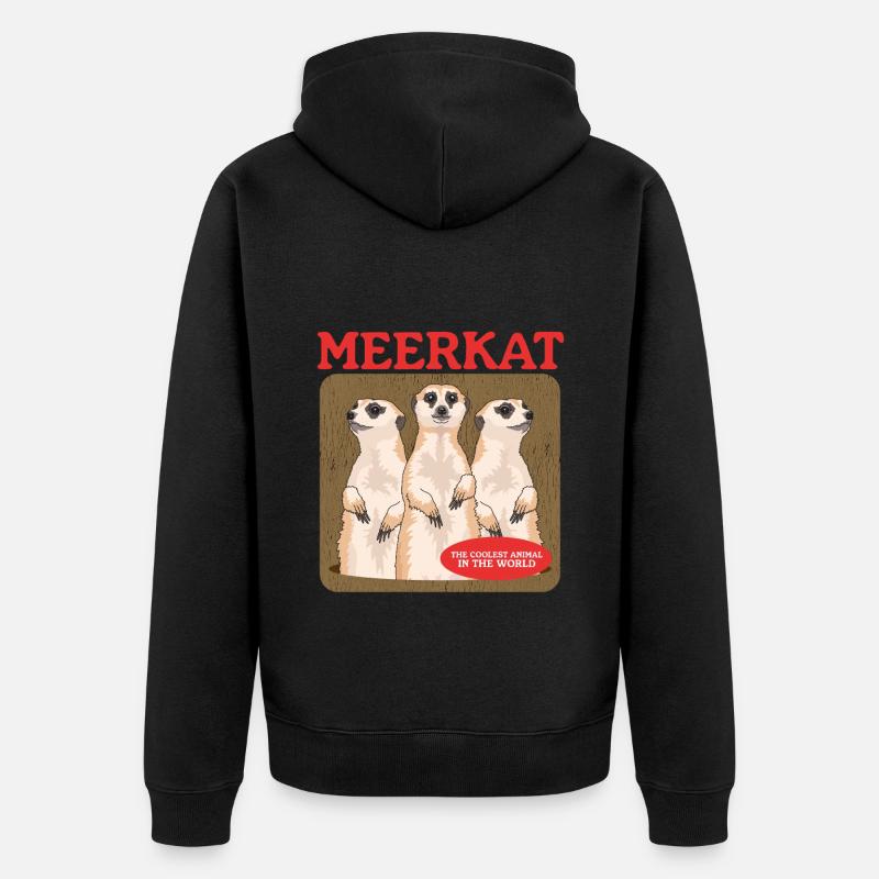 Suricate Mignon Cadeau de suricate - Veste à capuche bio Premium Unisexe - noir