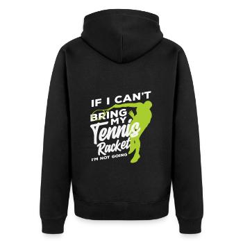 Tennis Spieler: Wenn Ich Mein Racket Nicht - Unisex Premium Bio Zip Hoodie - Schwarz - Hinten - Nico (187cm)