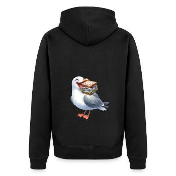 Mer du Nord Mer Baltique Mouette Mouettes Hareng maritime - Veste à capuche bio Premium Unisexe - noir - Dos - Nico (187cm)