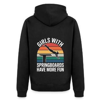 Diving diving board - Unisex Premium Organic Zip Hoodie - black - Back - Nico (187cm)