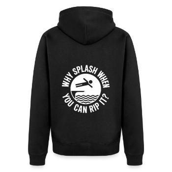 Diving diving board - Unisex Premium Organic Zip Hoodie - black - Back - Nico (187cm)