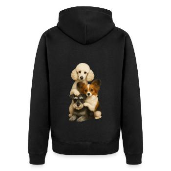 Chien Chiens Chiens mignons - Veste à capuche bio Premium Unisexe - noir - Dos - Nico (187cm)