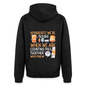 Pharmacy Tech Technician - Unisex Premium Bio Zip Hoodie - Schwarz - Hinten - Nico (187cm)