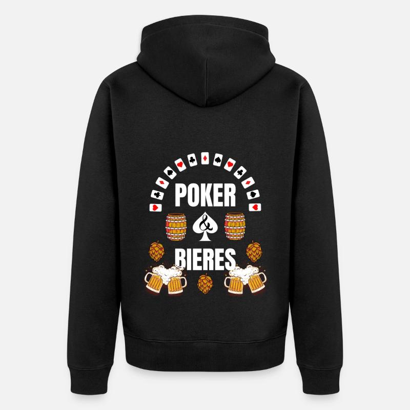 Poker et Bières - Veste à capuche bio Premium Unisexe - noir
