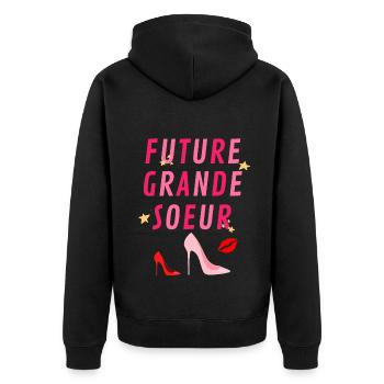 FUTURE GRANDE SOEUR MODESTAR DE LA MODE - Veste à capuche bio Premium Unisexe - noir - Dos - Nico (187cm)