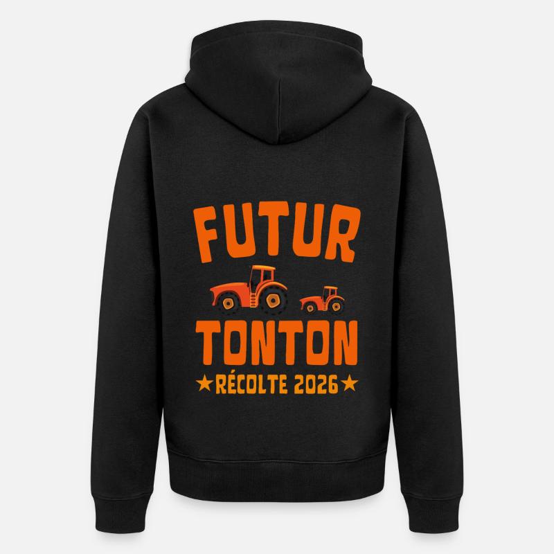 Futur Tonton Récolte 2026 Tracteur - Veste à capuche bio Premium Unisexe - noir