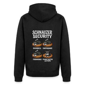 Schnauzer - Unisex Premium Bio Zip Hoodie - Schwarz - Hinten - Nico (187cm)