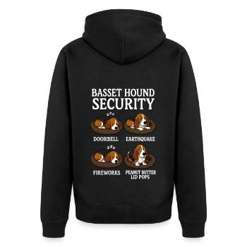 Basset Hound - Veste à capuche bio Premium Unisexe - noir - Dos - Nico (187cm)