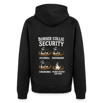 Border Collie - Veste à capuche bio Premium Unisexe - noir - Dos - Nico (187cm)