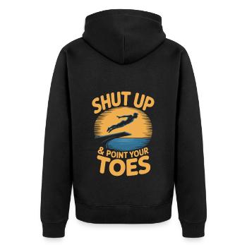 Kunstspringen Turmspringer Sprungbrett - Unisex Premium Bio Zip Hoodie - Schwarz - Hinten - Nico (187cm)