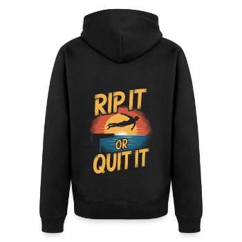 Kunstspringen Turmspringer Sprungbrett - Unisex Premium Bio Zip Hoodie - Schwarz - Hinten - Nico (187cm)
