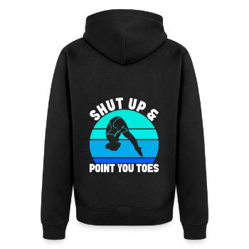 Kunstspringen Turmspringer Sprungbrett - Unisex Premium Bio Zip Hoodie - Schwarz - Hinten - Nico (187cm)