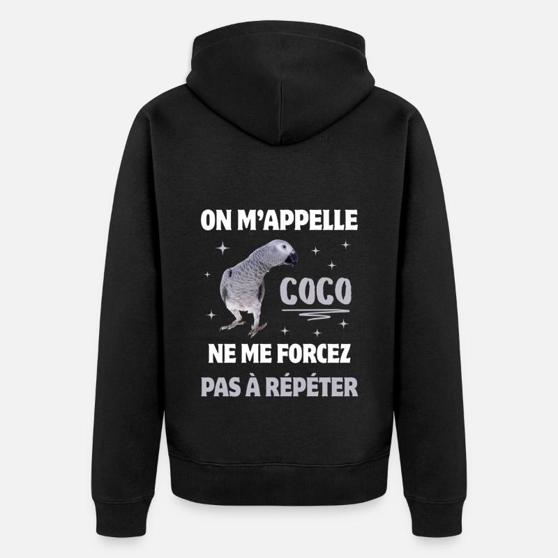 CADEAU SURNOM PERROQUET HUMOUR - Veste à capuche bio Premium Unisexe - noir
