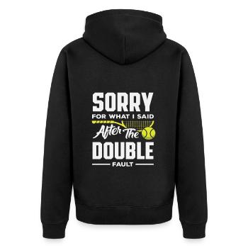 Excuses d’un joueur de tennis après une double faute - Veste à capuche bio Premium Unisexe - noir - Dos - Nico (187cm)