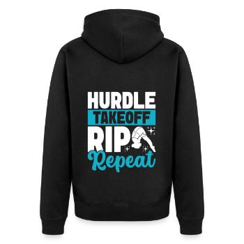 Kunstspringen Turmspringer Sprungbrett - Unisex Premium Bio Zip Hoodie - Schwarz - Hinten - Nico (187cm)
