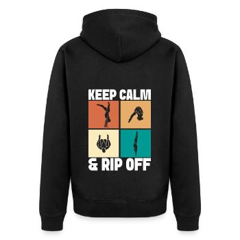 Diving diving board - Unisex Premium Organic Zip Hoodie - black - Back - Nico (187cm)