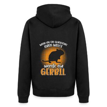 Become a Gerbil Rodent Gerbil - Unisex Premium Organic Zip Hoodie - black - Back - Nico (187cm)