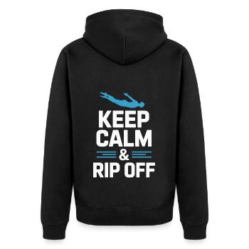 Diving diving board - Unisex Premium Organic Zip Hoodie - black - Back - Nico (187cm)