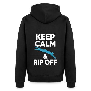 Kunstspringen Turmspringer Sprungbrett - Unisex Premium Bio Zip Hoodie - Schwarz - Hinten - Nico (187cm)