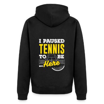 I Have Interrupted Tennis Player - Unisex Premium Organic Zip Hoodie - black - Back - Nico (187cm)