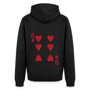 Cartes Coeur Six Skat Poker Doppelkopf - Veste à capuche bio Premium Unisexe - noir - Dos - Nico (187cm)