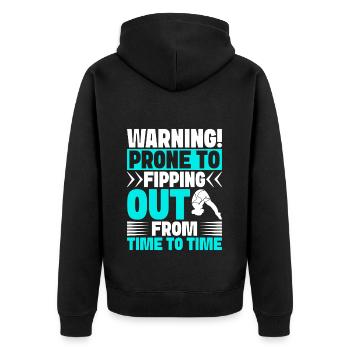 Kunstspringen Turmspringer Sprungbrett - Unisex Premium Bio Zip Hoodie - Schwarz - Hinten - Nico (187cm)