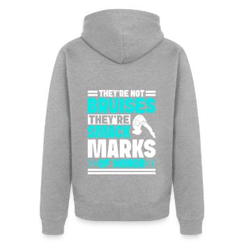 Kunstspringen Turmspringer Sprungbrett - Unisex Premium Bio Zip Hoodie - Grau meliert - Hinten - Nico (187cm)