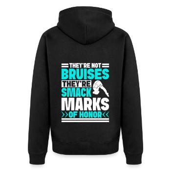 Kunstspringen Turmspringer Sprungbrett - Unisex Premium Bio Zip Hoodie - Schwarz - Hinten - Nico (187cm)