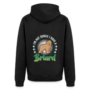 Briard pas célibataire Berger de Brie - Veste à capuche bio Premium Unisexe - noir - Dos - Nico (187cm)