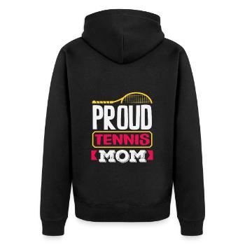 Proud Tennis Mom Tennis Player - Unisex Premium Organic Zip Hoodie - black - Back - Nico (187cm)