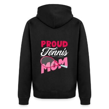 Proud Tennis Mom For Tennis Players - Unisex Premium Organic Zip Hoodie - black - Back - Nico (187cm)
