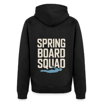 Kunstspringen Turmspringer Sprungbrett - Unisex Premium Bio Zip Hoodie - Schwarz - Hinten - Nico (187cm)