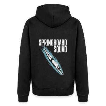 Kunstspringen Turmspringer Sprungbrett - Unisex Premium Bio Zip Hoodie - Schwarz - Hinten - Nico (187cm)