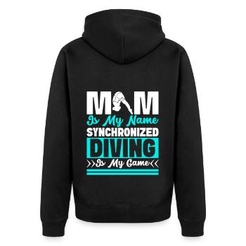 Kunstspringen Turmspringer Sprungbrett - Unisex Premium Bio Zip Hoodie - Schwarz - Hinten - Nico (187cm)