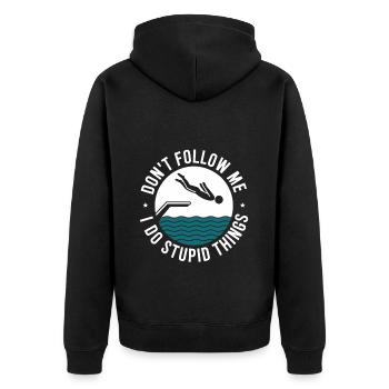 Diving diving board - Unisex Premium Organic Zip Hoodie - black - Back - Nico (187cm)