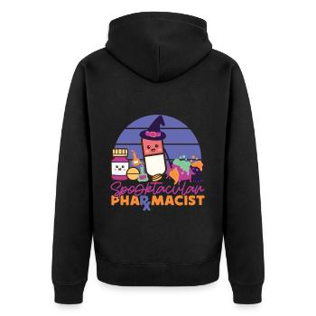 Pharmacy Tech Technician - Unisex Premium Organic Zip Hoodie - black - Back - Nico (187cm)