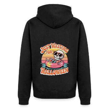 Chill Skeleton Halloween Vibes - Unisex Premium Organic Zip Hoodie - black - Back - Nico (187cm)