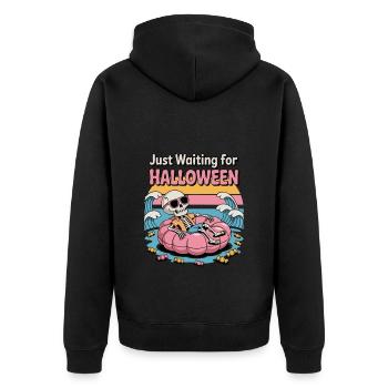 En attendant l’ambiance d’Halloween - Veste à capuche bio Premium Unisexe - noir - Dos - Nico (187cm)