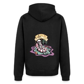 Squelette relaxant pour Halloween - Veste à capuche bio Premium Unisexe - noir - Dos - Nico (187cm)