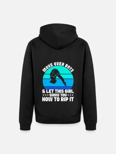 Diving diving board - Unisex Premium Organic Zip Hoodie - black