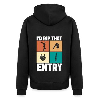 Diving diving board - Unisex Premium Organic Zip Hoodie - black - Back - Nico (187cm)