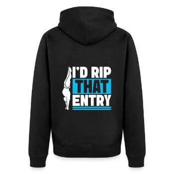 Diving diving board - Unisex Premium Organic Zip Hoodie - black - Back - Nico (187cm)